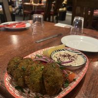 Falafel with tahini for starters.  at Kings Valley Egyptian Cuisine in Forster
