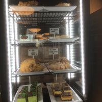 Cabinet of gluten free items at King of Tarts in Edmonton