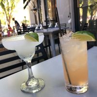 An ultra salty margharita & a standard golden cocktail Ⓥ at My Burma in Davis