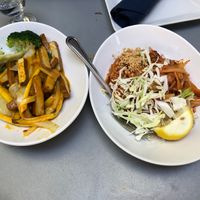 weird mango pureé soaked tofu & noodles Ⓥ at My Burma in Davis