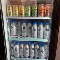 Water in the refrigerator  at Whistlepunk Ice Cream Co in Leavenworth