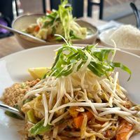 Pad thai and green curryy  at Louder Louder in Northbridge