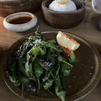 Shishito peppers  at Funky Geisha in Tulum