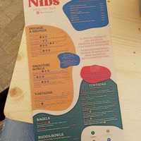 Menu at Nibs Healthy Bar in Menorca