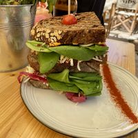 Kimchi sandwich   at Nibs Healthy Bar in Menorca