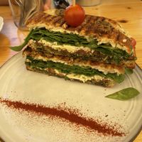 Vegan mafia sandwich   at Nibs Healthy Bar in Menorca