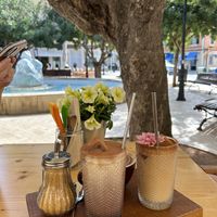 Oat milk available for extra 0.5€  at Nibs Healthy Bar in Menorca