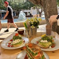 Only sandwich is vegan in picture, other has egg & feta  at Nibs Healthy Bar in Menorca