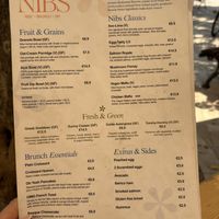 Menu   at Nibs Healthy Bar in Menorca