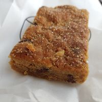 Vegan peanut butter blondie at Laurents in West London