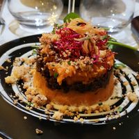 Parmentier de patates douces aux haricots noirs at Bonnard in Paris