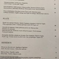 The first item under each heading is vegan, although there were 2 vegan options for entrees (the lentils, and carrot).   at Bonnard in Paris