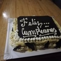 Birthday cake at Los Navegantes del Magallanes in Puerto Natales
