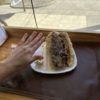 No idea what cake it was but was good   at Los Navegantes del Magallanes in Puerto Natales