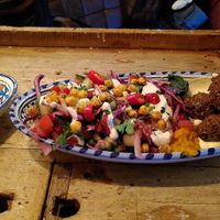 Falafel salad with pita at FLFL - Utrecht in Utrecht