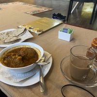 Kofta curry with chapati and soy chai of course  at Joy Food in Dharamkot