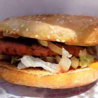 Vegan cheese burger with BBQ sauce  at Vöner Döner - Food Stand in Wurzburg
