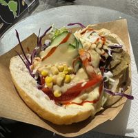 Vöner in flat bread  at Vöner Döner - Food Stand in Wurzburg