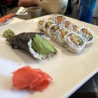 I love hand rolls and the veggie roll was delicious too!  at Saki House in St Thomas