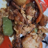 Tempeh and vegetables in teriyaki at Tamarindos in Lanzarote