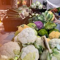 Local produce at Downtown Farmers Market - First St in San Jose