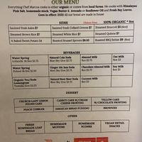 Menu at The Global Vegan Cafe  in Poughkeepsie