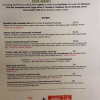 Menu at The Global Vegan Cafe  in Poughkeepsie