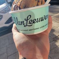 Cookie sandwich with banana pudding fudge swirl at Van Leeuwen in Houston