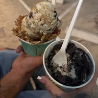 1 generous scoop of Vegan PB honeycomb with oreo topping.  at Van Leeuwen in Houston