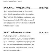 Vegetarian(vegan) menu at Pho C&P in Aarhus