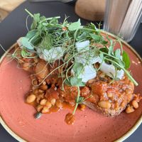 Vegan Beans on Toast breakfast  at Tarmachan in Ballater