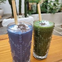 Blue Ocean and Green power smoothie 💙💚 at iVegan Supershop Da Nang - Healthy Plant Based Cafe in Da Nang