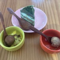 Matcha cake and protein balls  at iVegan Supershop Da Nang - Healthy Plant Based Cafe in Da Nang