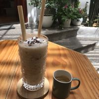 Vegan iced coconut coffee  at iVegan Supershop Da Nang - Healthy Plant Based Cafe in Da Nang