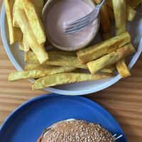 Big portion of sweet potato chips  at iVegan Supershop Da Nang - Healthy Plant Based Cafe in Da Nang