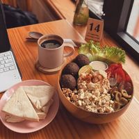 Falafel bowl. Its the must try bowl in menu  at iVegan Supershop Da Nang - Healthy Plant Based Cafe in Da Nang
