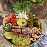 Tempeh is marinated with soy sauce at iVegan Supershop Da Nang - Healthy Plant Based Cafe in Da Nang