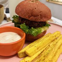 Vegan meat burger (130k VND)  at iVegan Supershop Da Nang - Healthy Plant Based Cafe in Da Nang