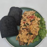 Scramble tofu toast at iVegan Supershop Da Nang - Healthy Plant Based Cafe in Da Nang