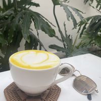 Golden milk latte  at iVegan Supershop Da Nang - Healthy Plant Based Cafe in Da Nang