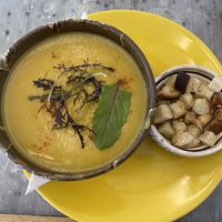 Potato and leek soup was very tasty at Local in Sibiu