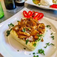 Porcini stew with mashed potatoes at Local in Sibiu