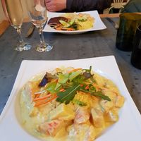 Potato curry and potato curry with falafel...delicious at Local in Sibiu