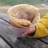 Huge peanut butter, banana and biscoff crepe at Salt and Pine Creperie in St Andrews