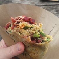 Hummus, felafel, avacado, beetroot and siracha crepe at Salt and Pine Creperie in St Andrews