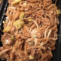 Pad Thai with vegan beef  at Thai Silk in Orlando