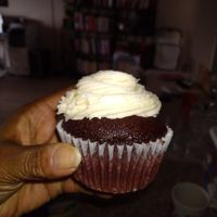 Vegan chocolate cupcake with vegan buttercream icing. at Skiff's Cakes in Simi Valley
