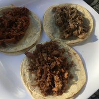 three different vegan meat tacos at Verde Limón in Manzanillo