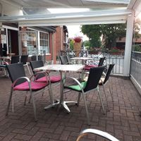 Seating outside. Has a removeable roof for bad weather. at Dal Cin in Wathlingen