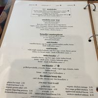 Huge menu  at Green Zebra Cafe - Main St in Sarasota